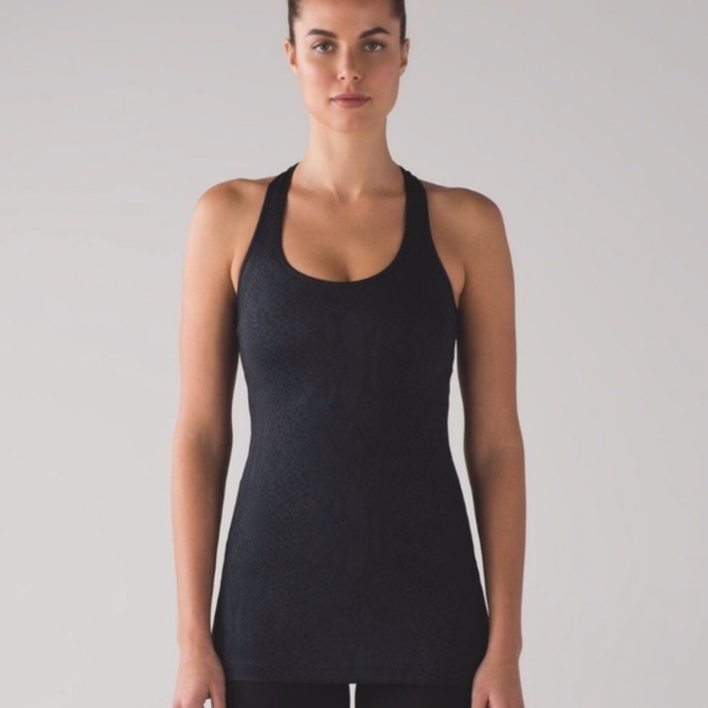 Cool racer back tank black snakeskin